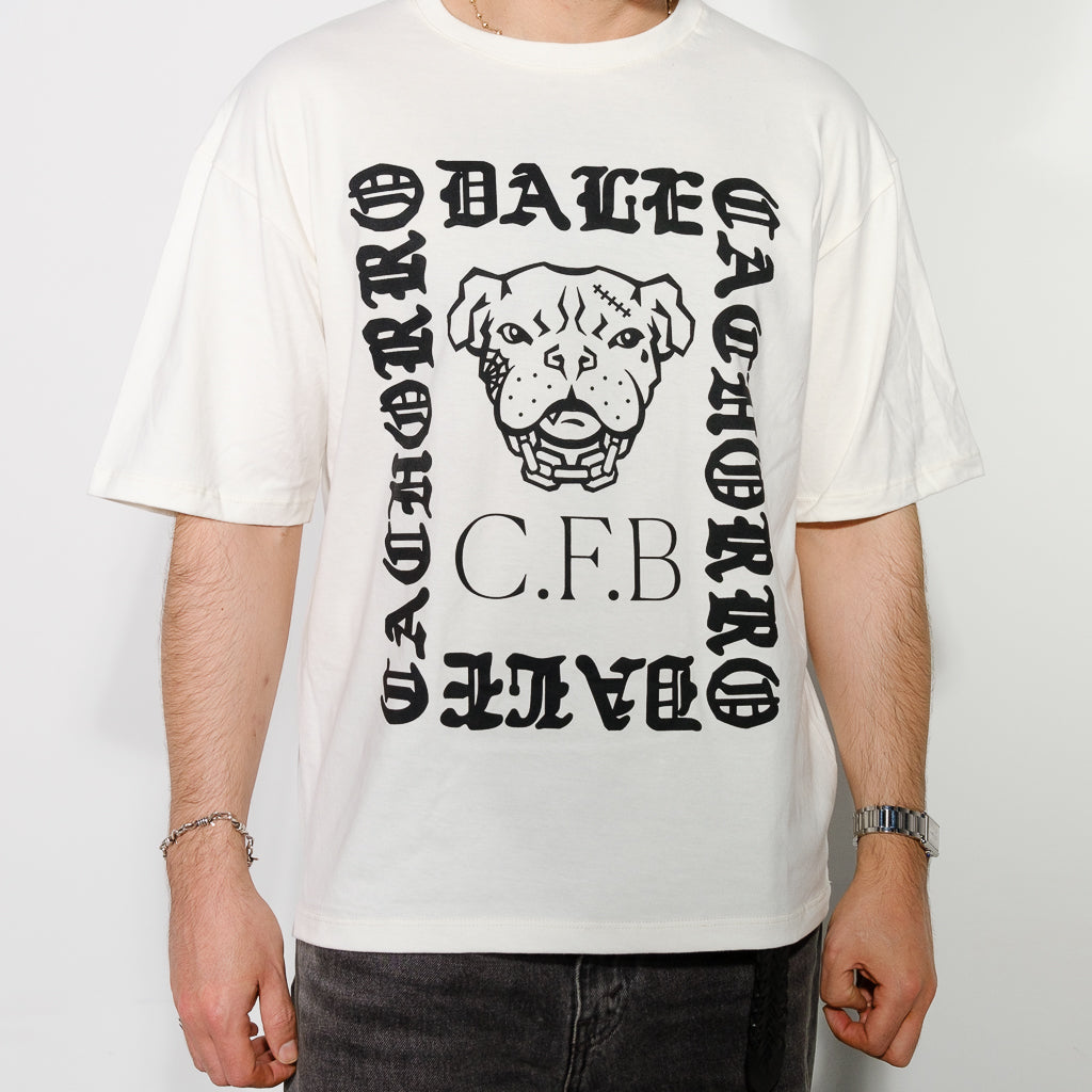 Playera Blanca "Dale Cachorros" Oversize